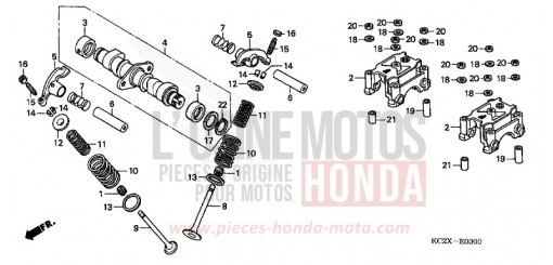 ARBRE A CAMES/SOUPAPE CM125CX de 1999